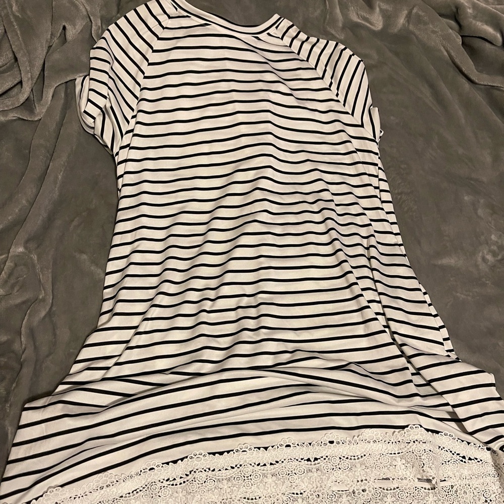 Black and white stripped dress